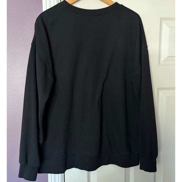 Western Graphic Black Crew Sweatshirt Women's XL Steerhead Feather Design - Picture 3 of 5